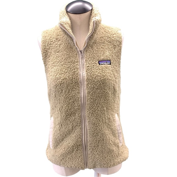 Patagonia Jackets & Blazers - PATAGONIA Tan Olive Fleece Zip Front Vest Outdoor Layering - Size M (No‎ Tag)